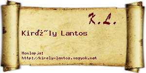 Király Lantos névjegykártya